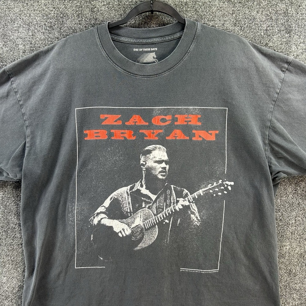 Zach Bryan Quittin Time Tour 2024 2-Sided Big Graphic T Shirt 2XL Faded Black